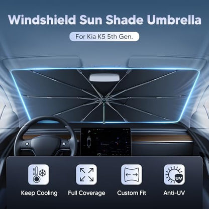 Windshield Sun Shade Umbrella for 2021 (Kia K5 2021-Present/Hyundai Sonata 2020-Present)