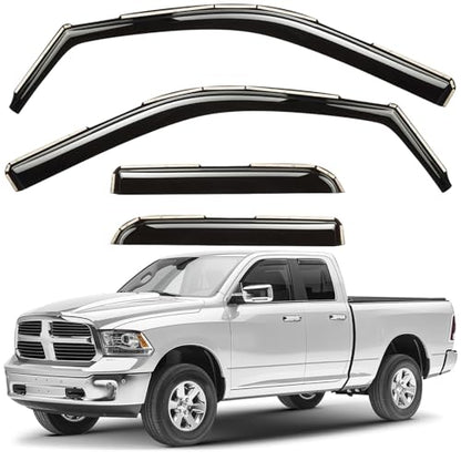 Window Deflectors Smoke Tinted In (For RAM 09-18 Quad Cab.)