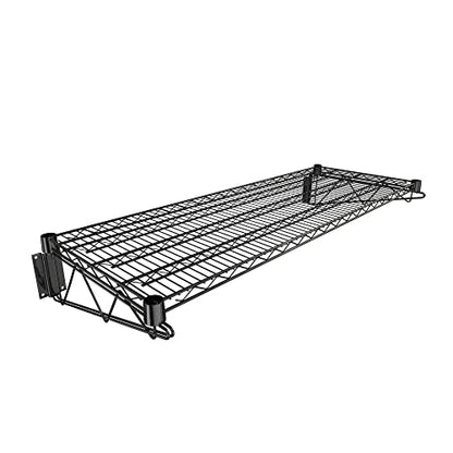 18" x 48" Black Epoxy Wire Wall Mount Shelf (Black / 18" x 48")