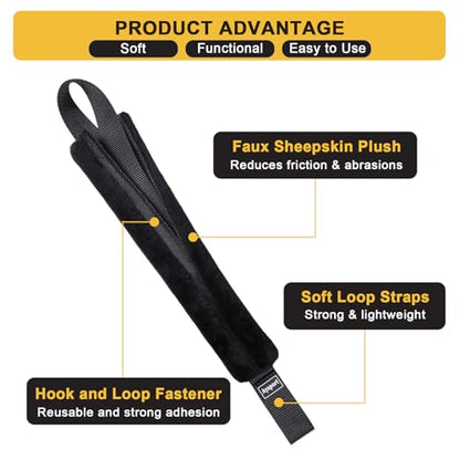 Soft Loop Tie Down Straps for Protecting Motorcycle (Black / 1"x15"-4pcs)
