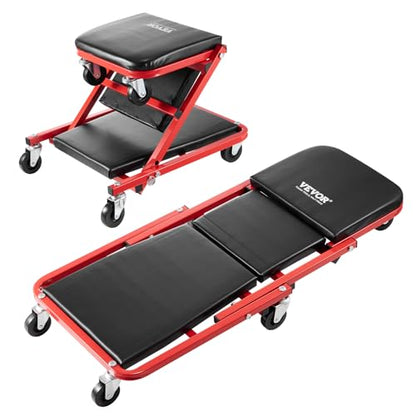 Foldable Z Garage Creeper (36 inch-2 in 1 / Red)