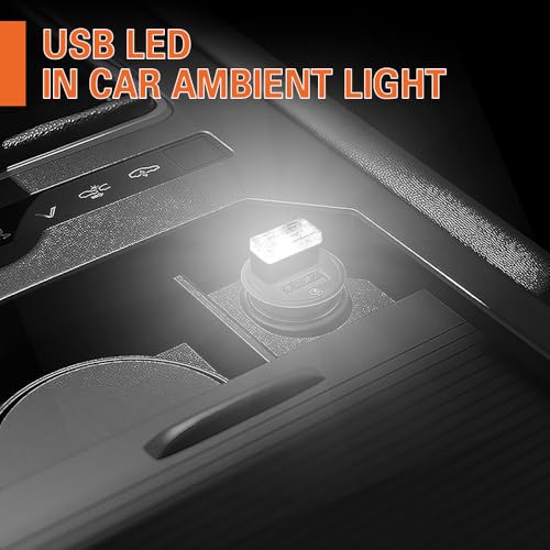 4PCS USB LED Car Interior Atmosphere Lamp (White)