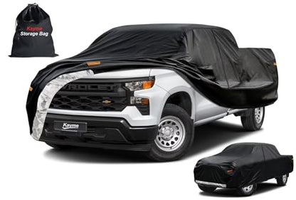 Heavy Duty Truck Cover for Chevy Silverado 1500 (5-Silverado 1500(1998-2018) Regular Cab LB Bed / PE-Black)
