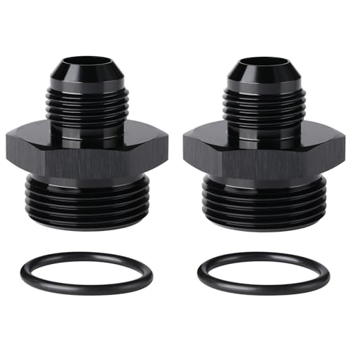 10AN Male Flare to 16AN ORB O (10AN to 16AN ORB / Black - 2PCS)