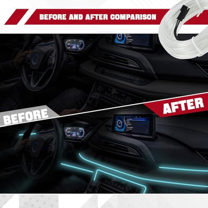 EL Wire Interior Car LED Strip Lights (Ice Blue / USB)