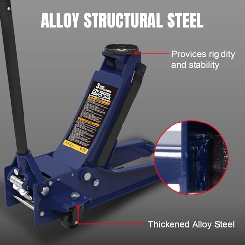 Ultra Low Profile 3 Ton Hydraulic Floor Jack (New Sapphire Blue / 3 Ton / 2026 New Model)