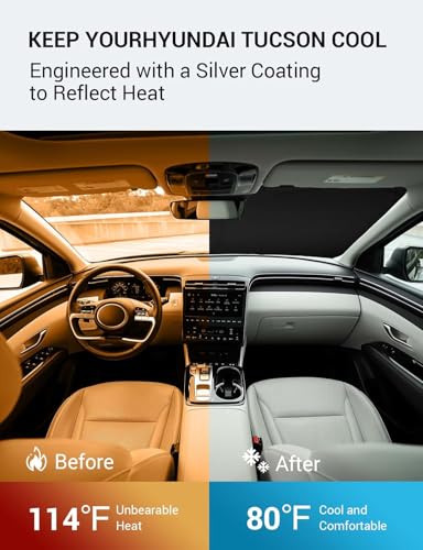 Custom Fit Car Windshield Sun Shade for 2022 (Hyundai Tucson 2022-2026)