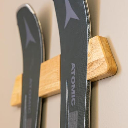 Horizontal Wood Ski Rack Wall Mount (Medium)