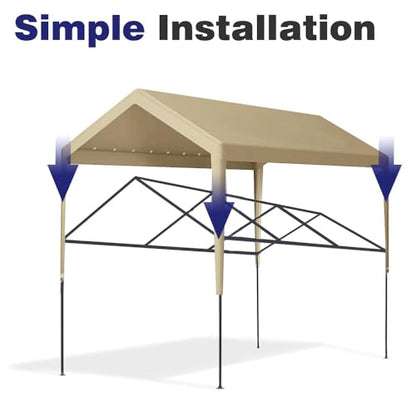 10 x 20 FT Carport Replacement Cover (10'x20' / Beige)