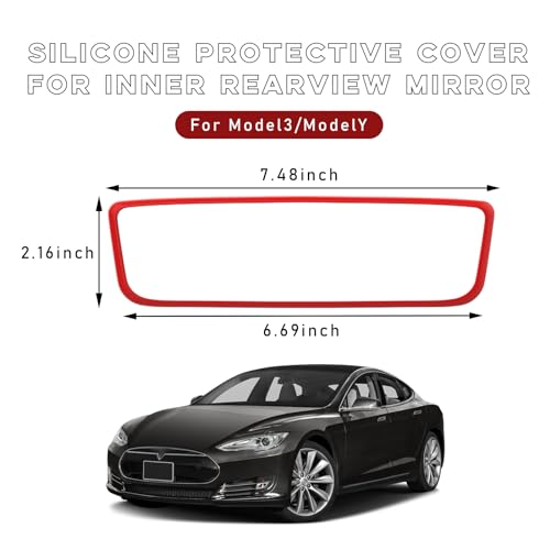 Car Rear View Mirror Protector Frame (Red-1PCS)