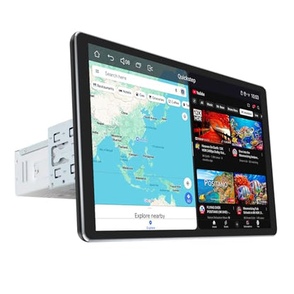 Single Din Touchscreen Radio 10.1 Inch Car Stereo with Apple Carplay & Android Auto (4GB+64GB)