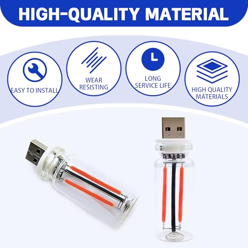 2PCS Car USB Lights (Red)