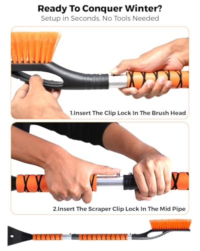 43" Ice Scraper for Car Windshield (Orange)