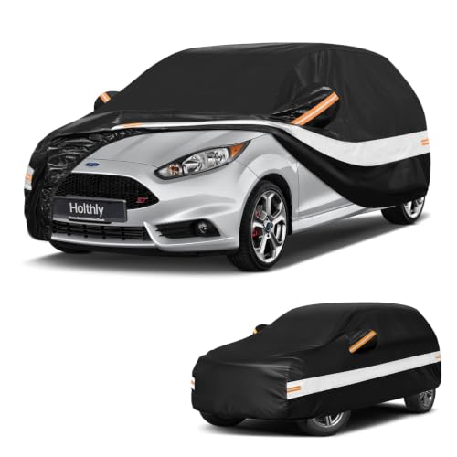 10 Layers Hatchback Car Cover Custom Fit for Ford Fiesta (Black Gray / Custom Fit for Ford Fiesta)