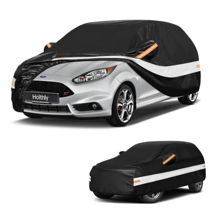 10 Layers Hatchback Car Cover Custom Fit for Ford Fiesta (Black Gray / Custom Fit for Ford Fiesta)