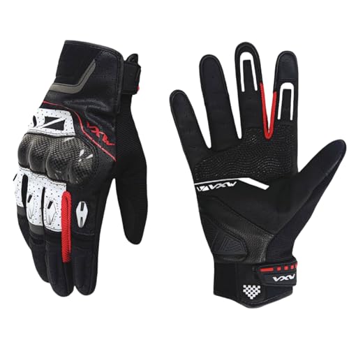 Motorcycle Gloves for Men Women (Black White / Small)
