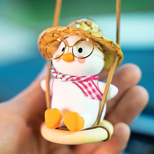 Pink Car Accessories Swinging Duck Hanging Ornament (B)