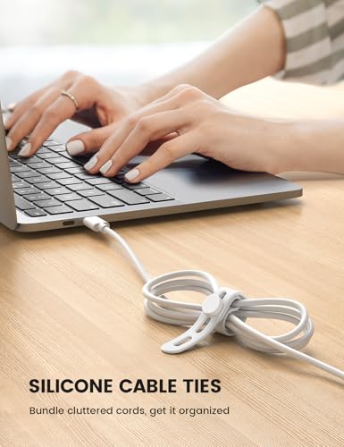 10 Pack Silicone Cable Ties Cord Organizer (10pack / White)