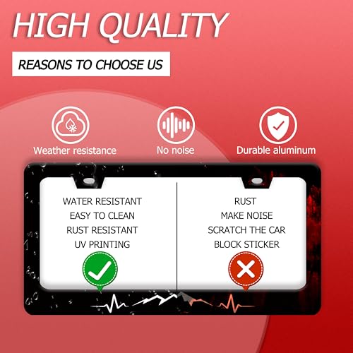 Mountains License Plate Frame Funny Mountain License Plate Holder Stainless Steel Accessories Cars Decor with 2 Holes and Screws Fits Standard Us Ca Vehicles License Plate Frames 12.2 X 6 Inch (Mountains)