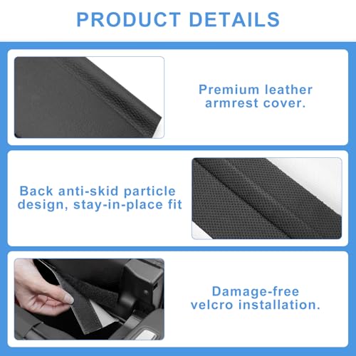 Leather Center Console Armrest Cover for Mercedes (for 2023-2026 GLC/L-Black)
