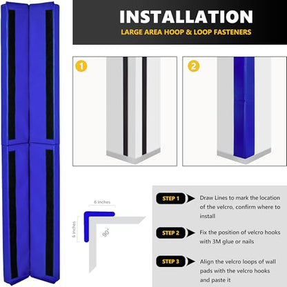 Wall Corner Guards & Edge Protector (6FT TALL 6in SIDES / Blue)