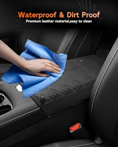 for 2025 2026 Nissan Murano Center Console Cover Armrest Box Cover for Murano (Murano Thickened Black Leather)
