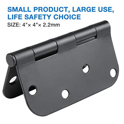 18 Pack Matte Black Door Hinges 4 Inch 5 (Matte Black-4 in / 18 Pack)