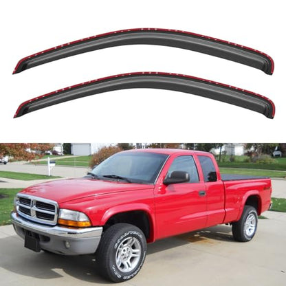 in Channel Window Visors Rain Guards for 1997 (1997-2004 Dodge Dakota Standard/Extended Cab)