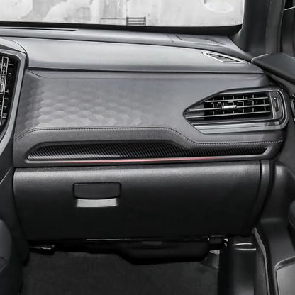 Car Sticker ABS Carbon Fiber Copilot Dashboard Strip Panel Decal Interior Trim Cover Only for Subaru Forester 2025 2026 Accessories (Copilot Dashboard Strip Decal)