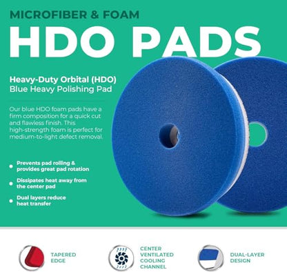 5.5" HDO Blue Foam Heavy Polishing Pad (5.5" / Blue Heavy Polishing Pad)