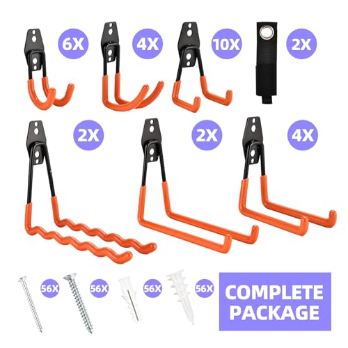 30 Pack Heavy Duty Steel Storage Hooks (Orange-HD-30PC)
