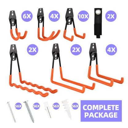 30 Pack Heavy Duty Steel Storage Hooks (Orange-HD-30PC)