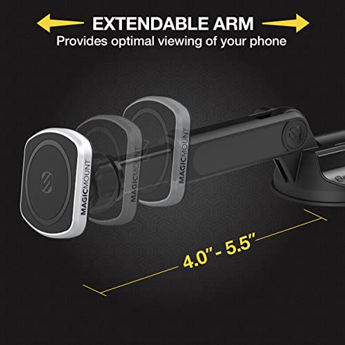 MP2WDEX2 XTSP MagicMount Pro2 Magnetic Car Phone Holder Extendo Telescoping Windshield or Dashboard Mount with Suction Cup Compatible with MagSafe (1 Pack)
