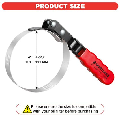 Medium Oil Filter Wrench Adjustable Swivel Oil Filter Removal Tool (Medium: 4" - 4-3/8")