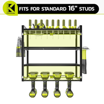 Power Tool Organizer (4-Layer 4-Drill / 4 Cordless Drills Black)
