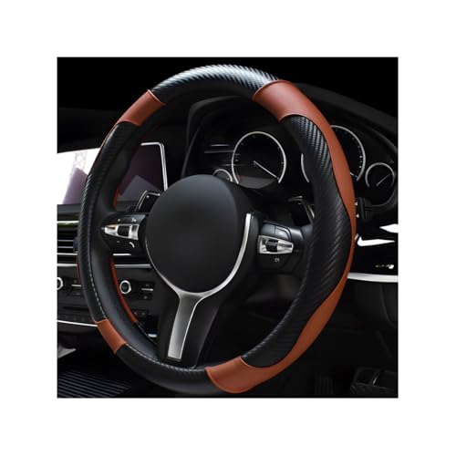 Car Steering Wheel Cover (Coffee, With Lining)