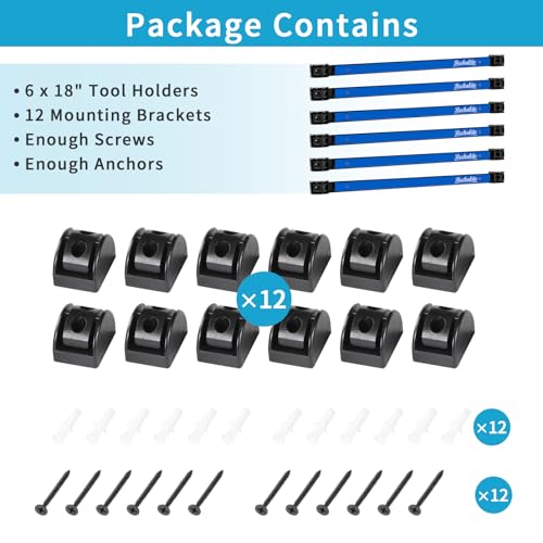 6 Pieces 18" Magnetic Tool Holder Strip (Blue 6PC / 18")