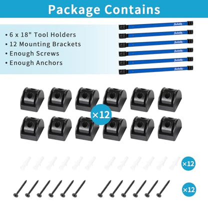 6 Pieces 18" Magnetic Tool Holder Strip (Blue 6PC / 18")