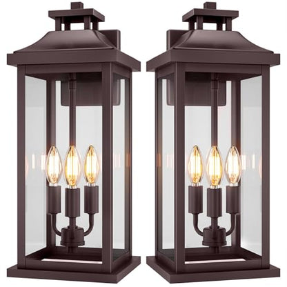 20" Oil Rubbed Bronze Outdoor Light Fixtures for House 2 Pack (Bronze / 2-Pack/No Sensor)