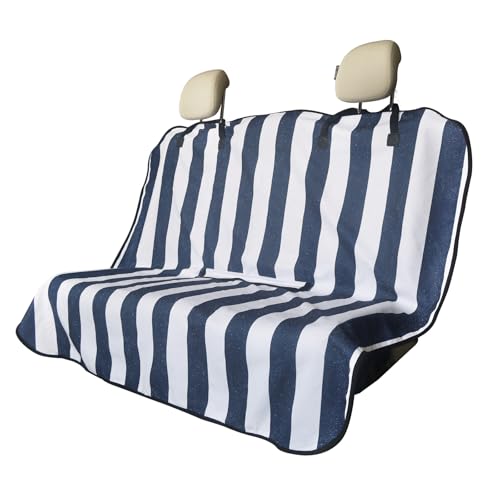 Back Seat Cover for Car Trucks Van SUV Jeep (Rear Bench Seat Towel / Blue Stripe)