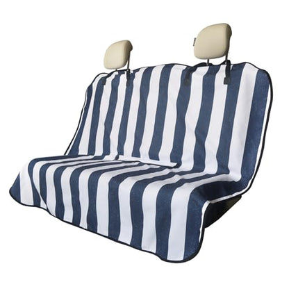 Back Seat Cover for Car Trucks Van SUV Jeep (Rear Bench Seat Towel / Blue Stripe)
