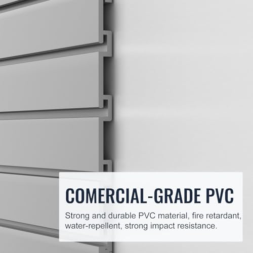 Slatwall Panel Garage Organizer PVC Slatwall Heavy Duty Wall Mounted Rack (Grey / 4ft x 4ft)