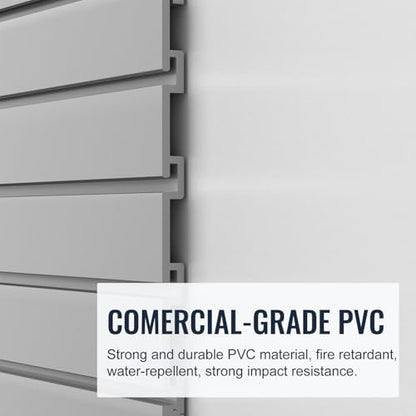 Slatwall Panel Garage Organizer PVC Slatwall Heavy Duty Wall Mounted Rack (Grey / 4ft x 4ft)