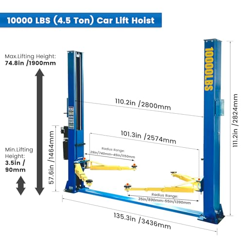 110V Two Post Car Lift 10 (Floor Plate-110V)