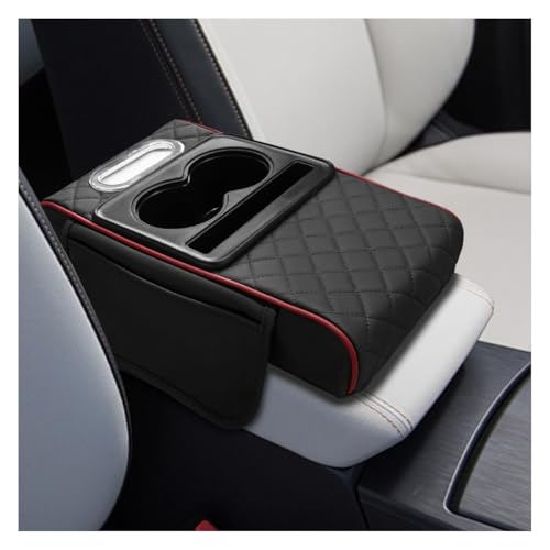 Leather Car Center Console Cover (BlackRed)