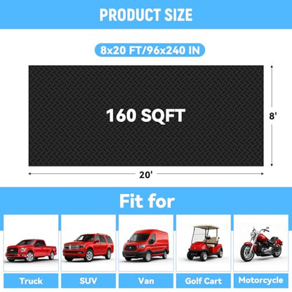 8x20 FT Garage Floor Mat (8x20 FT / Black)