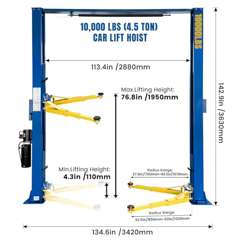 110V Two Post Car Lift 10 (Overhead-110V)