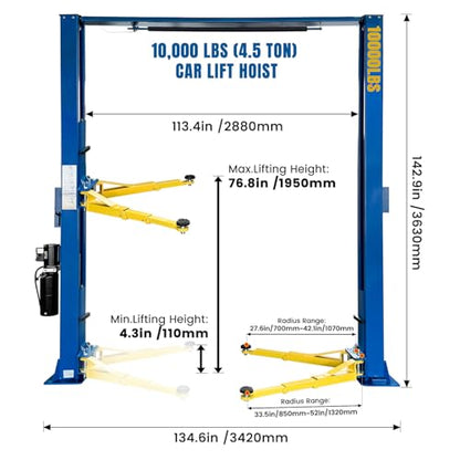 110V Two Post Car Lift 10 (Overhead-110V)