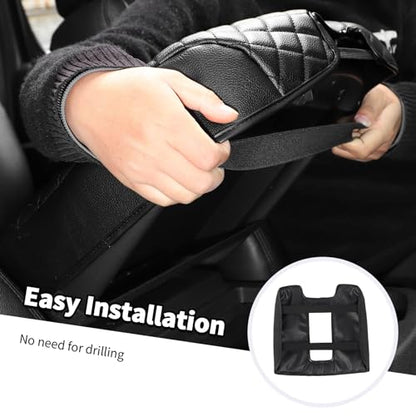Car Center Console Cover Pad Fit for Chevy Silverado (Black)