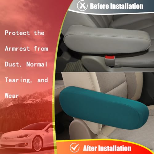 2PC Car Front Seat Armrest Covers (Green-2PC)